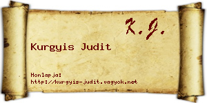 Kurgyis Judit névjegykártya